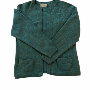 Vintage Scottish Wool Cardigan Dickins & Jones Edges of Hawick Teal